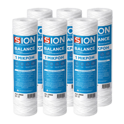 Комплект картриджів з поліпропіленової нитки Sion BALANCE 2.5”x10” 1 мкм - 6 шт
