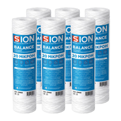 Комплект картриджів з поліпропіленової нитки Sion BALANCE 2.5”x10” 20 мкм - 6 шт