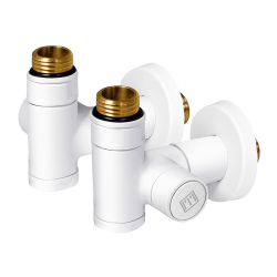 Комплект дизайн кранов под ТЭН Ideale Senso 1/2”x1/2” белый