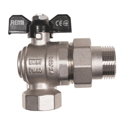 Кран шаровой с американкой угловой Remi 3/4”