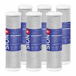 Комплект картриджей со спрессованным активированным углем CTO Sion 2,5”x10”, 10 мкм - 6 шт
