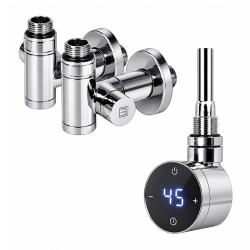 ТЭН для полотенцесушителя Onlyheat Argent Chrome 0.3 кВт + краны под ТЭН Ideale Senso, хром