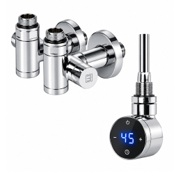 ТЭН для полотенцесушителя Onlyheat Argent Chrome 0.6 кВт + краны под ТЭН Ideale Senso, хром