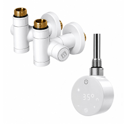 ТЭН для полотенцесушителя Onlyheat Ivory White 0.6 кВт + краны под ТЭН Ideale Senso, белый